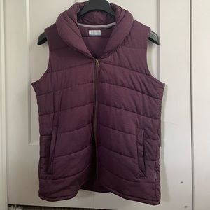 Columbia Omni-Heat Thermal Comfort Down Full Zip Vest Purple Women's Size Large